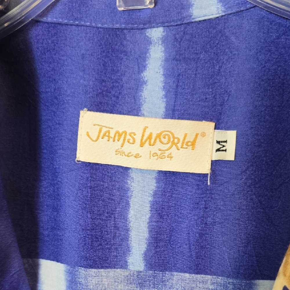 Jams World Blue & Multicolor Tropical Button Down Shirt Size Med - Picture 2 of 12